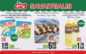 Reklaminis laikraštis Čia, galioja nuo 12.09.2024 iki 15.09.2024.