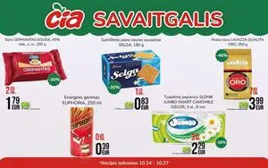 Reklaminis laikraštis Čia, galioja nuo 2024-10-25 iki 2024-10-27.