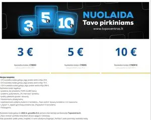 Reklaminis laikraštis Topo centras, galioja nuo 2024-12-02 iki 2024-12-08.