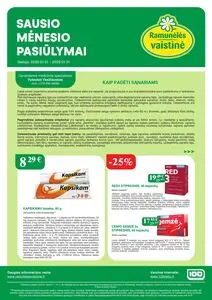 Reklaminis laikraštis Ramunėlės vaistinė, galioja nuo 2025-01-01 iki 2025-01-31.