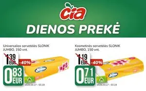 Reklaminis laikraštis Čia, galioja nuo 2025-03-17 iki 2025-03-19.