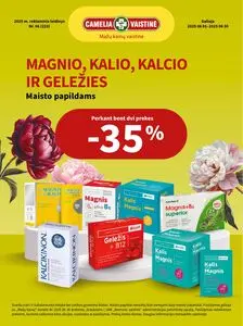 Reklaminis laikraštis Camelia vaistinė, galioja nuo 2025-06-01 iki 2025-06-30.