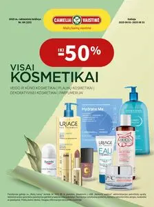 Reklaminis laikraštis Camelia vaistinė, galioja nuo 2025-08-01 iki 2025-08-31.