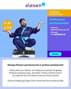 Reklaminis laikraštis Elesen (buv. Avitela ir Elektromarkt), galioja nuo 2025-11-21 iki 2025-11-23.