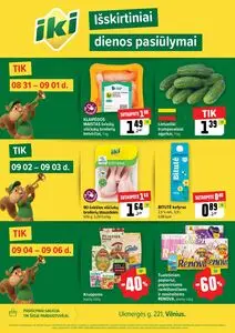 Reklaminis laikraštis Iki, galioja nuo 2026-08-31 iki 2026-09-06.