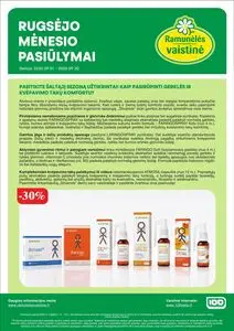Reklaminis laikraštis Ramunėlės vaistinė, galioja nuo 2026-09-01 iki 2026-09-30.